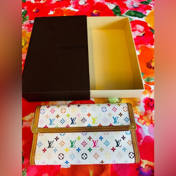Louis Vuitton White Murakami Long Trifold Porte Tressor Wallet with LV Box - Picture 2 of 15